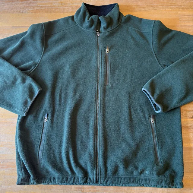 Vintage L.L. Bean Polartec Fleece Jacket Mens XL Green Full Zip Mountain Pro