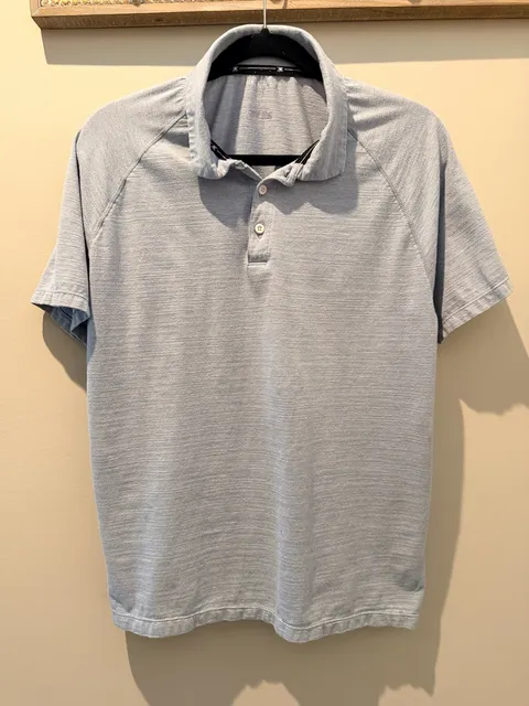 Kenneth Cole Active Polo Shirt Size L Gray Cotton Blend
