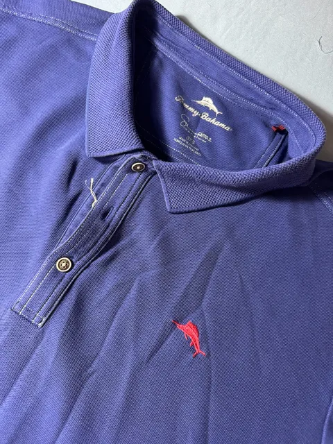Tommy Bahama Polo Shirt Size 3XB Blue Pima Cotton