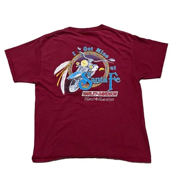 Harley-Davidson Santa Fe T-Shirt Size Large Red Graphic Tee