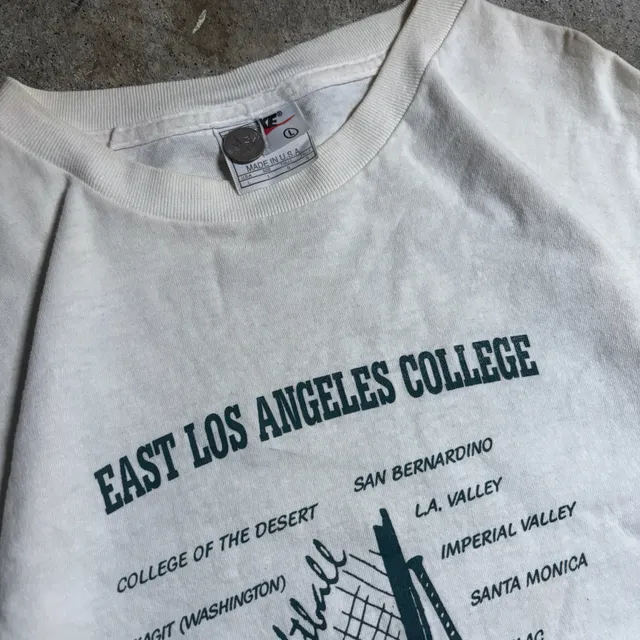 Rare Vintage 1990s Nike East Los Angeles College T-Shirt Size L Made In USA