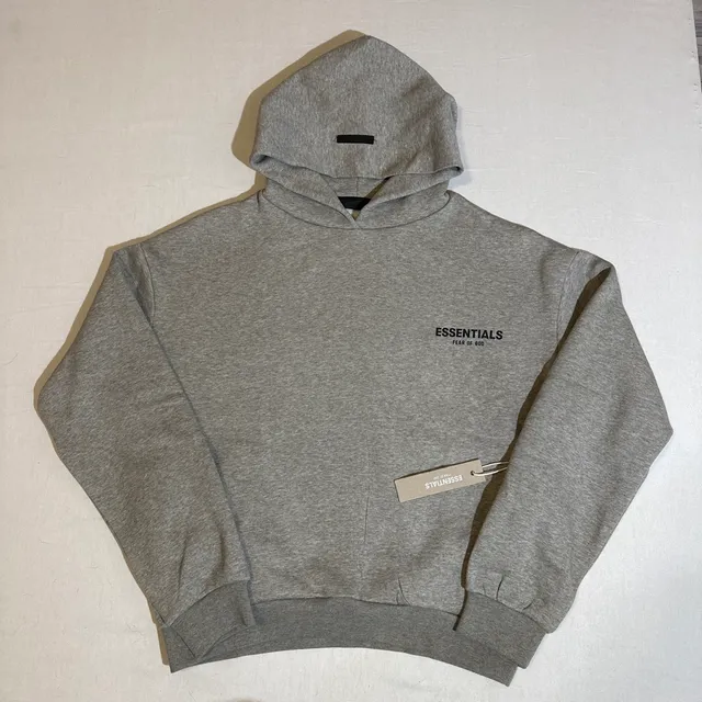 Essentials Fear of God Grey Pullover Hoodie Size S