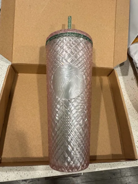 Starbucks Jeweled Pearl Pink and Jade Green Venti Tumbler