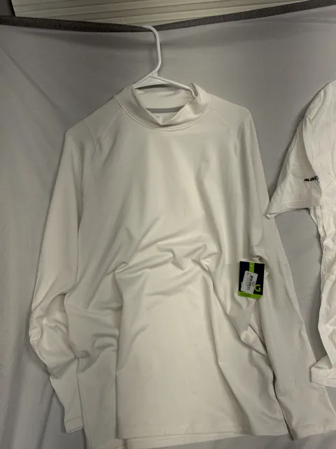 DSG CWC LS Mock Neck Top Size 2XL White Long Sleeve Base Layer New
