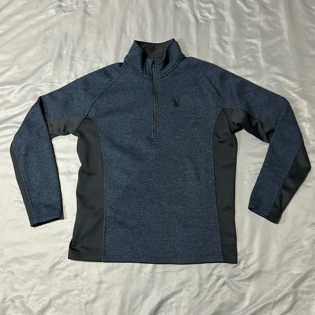 Spyder Outbound 1/2 Zip Fleece Pullover Blue Black