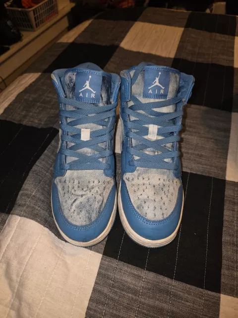 Jordan Air Jordan 1 Mid Washed Denim Size 7Y Blue
