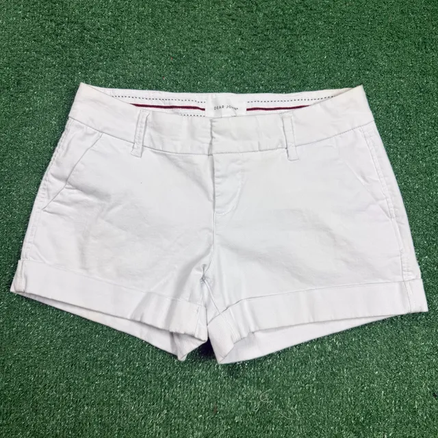 Dear John Cuffed Denim Shorts Size 29 White