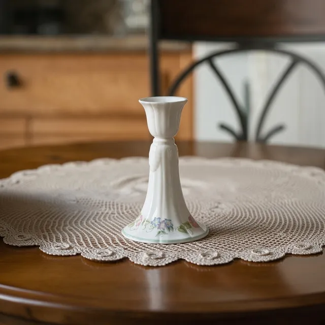 Vintage 1983 Royal Worcester English Garden Candlestick Holder