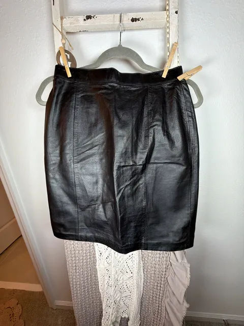 IOU Leather Skirt Size 9/10 Black Leather Mini
