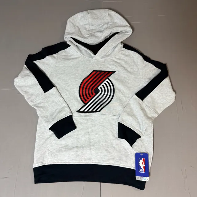 NBA Portland Trail Blazers Hoodie Size M-10/12 Youth Gray Black Pullover