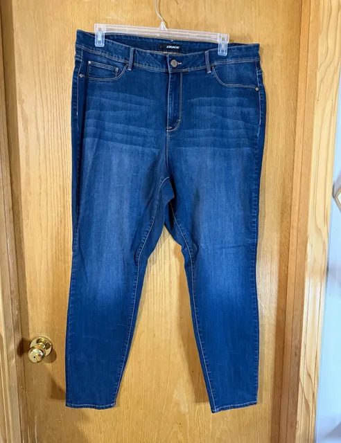 Jordache Women’s Plus Size 24W Skinny Jeans Blue Medium Wash Denim 5-Pocket