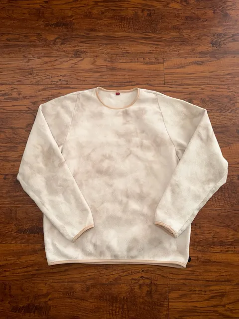 Lululemon Lab Fleece Crew Pullover XL Cream Tie Dye Sweater