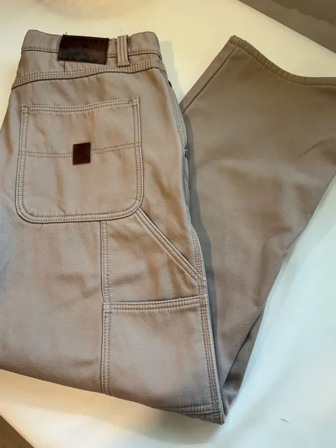 Stanley Fleece Lined Workwear Carpenter Utility Pants Tan Men’s 36x32