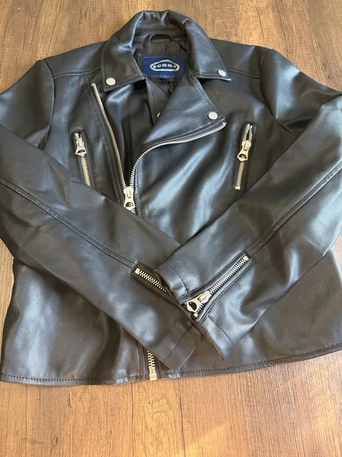 Scoop Faux Leather Moto Jacket Black