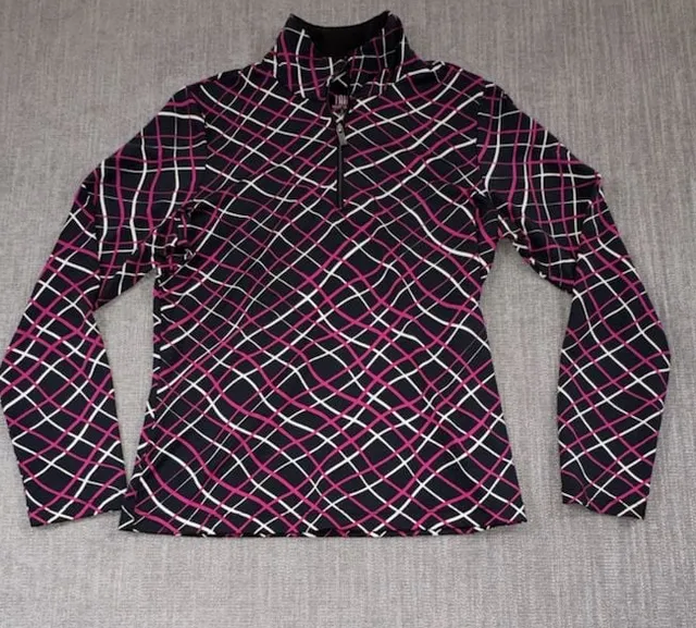 Tail White Label Mock Neck Long Sleeve Golf Shirt Size S Plaid