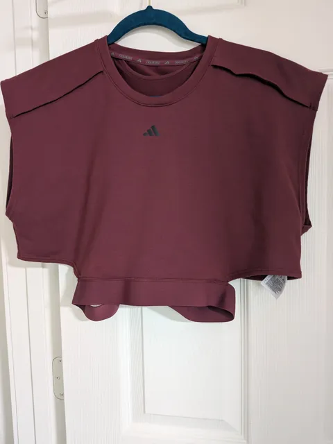 Adidas Power Crop Top Burgundy
