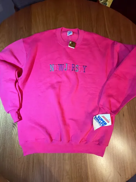 Jerzees New Jersey Super Sweats Sweatshirt Size XL Hot Pink Embroidered