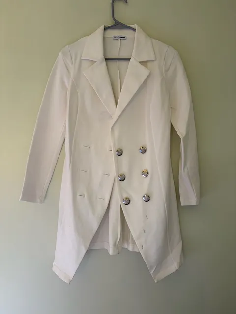 Fashion Nova Double Breasted Blazer White