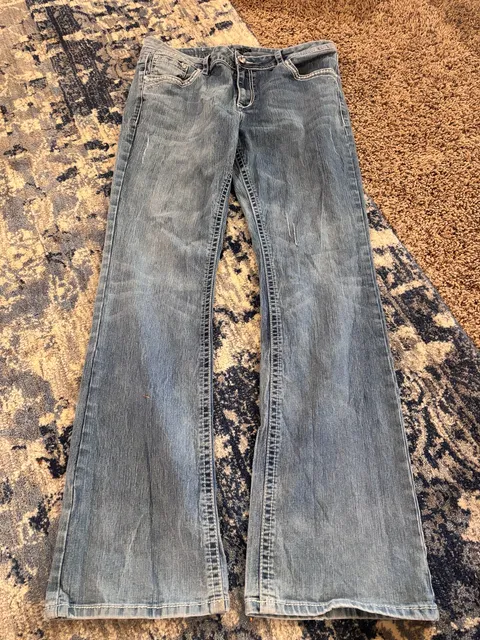Real Jeans Embroidered Cross Bootcut Jeans Size 34x32