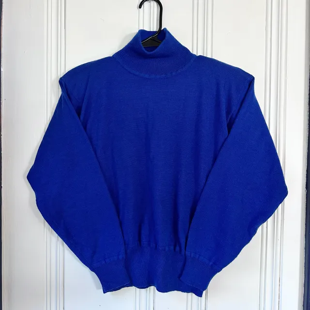 Vintage Cobalt Blue Sweater by “Autograph American Clothing”, Size L