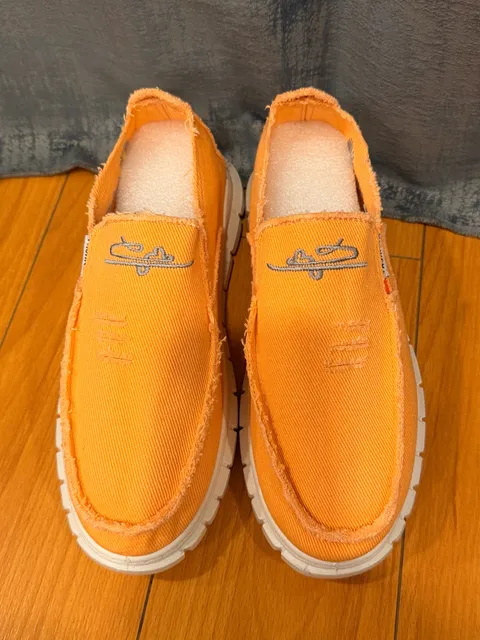 Orange Slip-On Canvas Casual Shoes