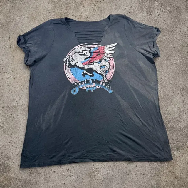 Steve Miller Band Distressed Graphic T-Shirt Black
