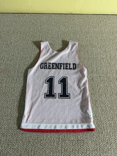 A4 Reversible Basketball Jersey Youth M Greenfield 11 Hot Shots White Red