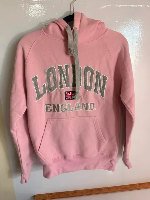 London England Souvenir Hoodie Pink