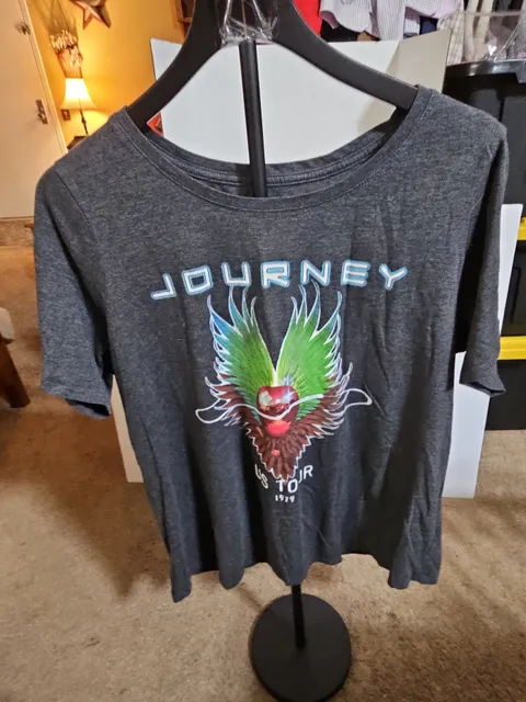 Journey Band US Tour 1979 T-Shirt Size 1X Gray Graphic Tee