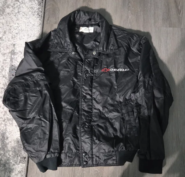 Chevrolet Windbreaker Jacket Size Small Black The Heartbeat Of America