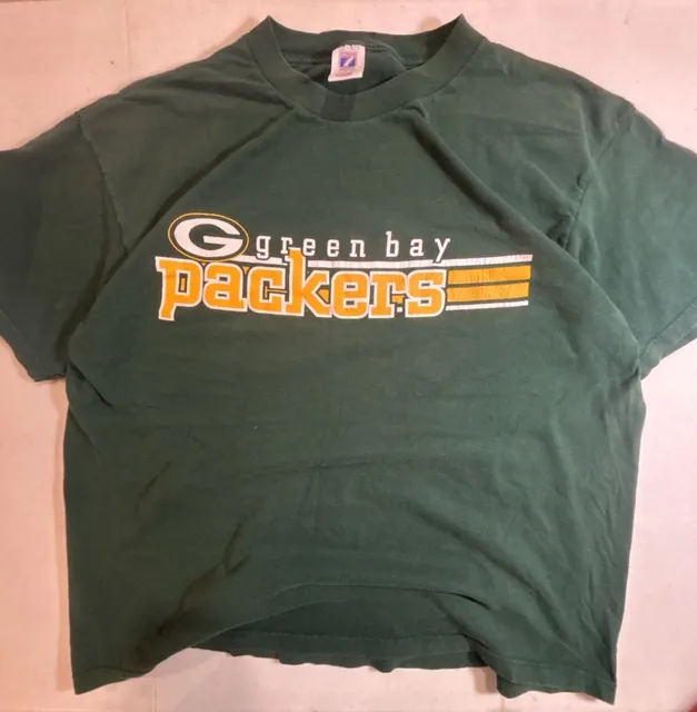 Logo 7 Green Bay Packers T-Shirt Size XL Green Vintage NFL Football