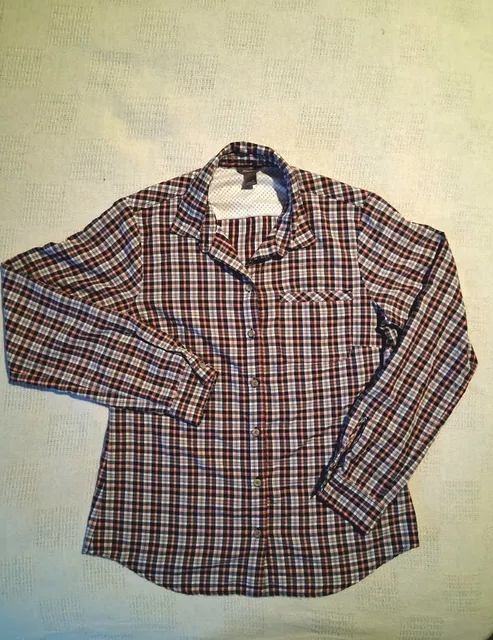 Eddie Bauer Plaid Long Sleeve Button Up Shirt Size S
