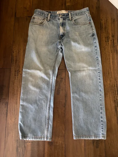 Levi's 505 Straight Fit Jeans Size Light Wash Denim
