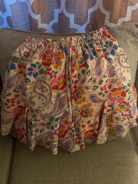 Sugarlips Skirt Size S Multicolor Floral Paisley Drawstring Elastic Waist
