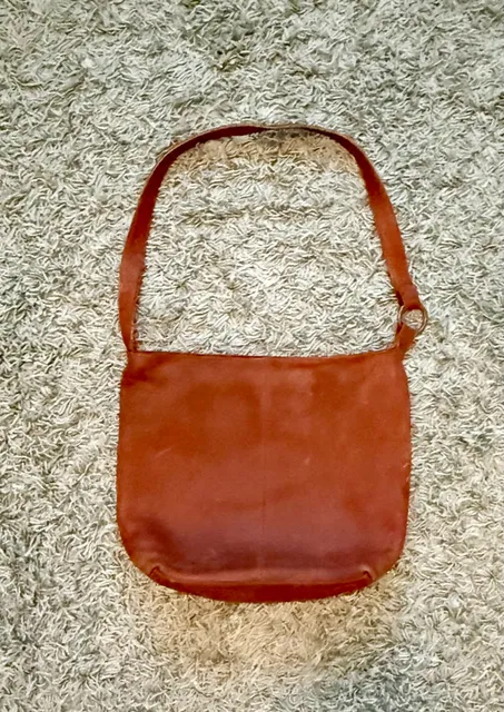 Green Fields Brown Leather Shoulder Bag Purse
