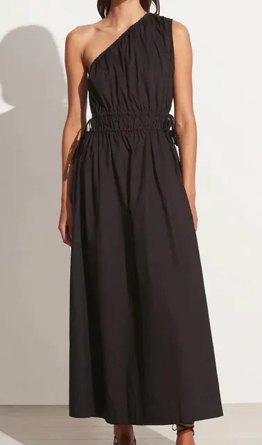 Faithfull The Brand La Ora Midi Dress Size US 6 Black