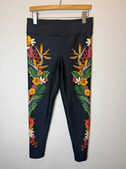 Hurley Floreal Surf Swim Leggings Size L UPF 50+