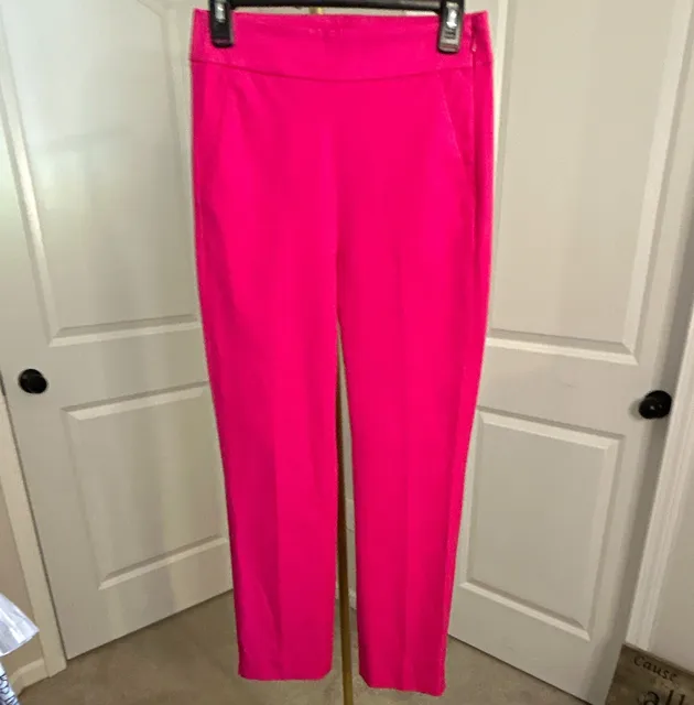 J.CREW Women’s Pink Solid Chino Pants Flat Front Zip Closure 26.5" Inseam