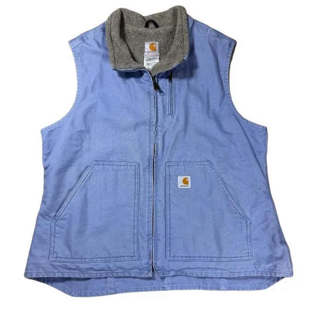 Carhartt Sherpa Lined Women’s Vest Size Extra Large Sandstone Lavender Canvas