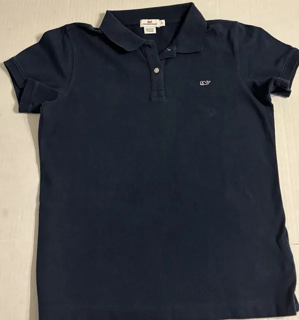 Vineyard Vines Polo Shirt Size S Navy Blue Cotton Blend