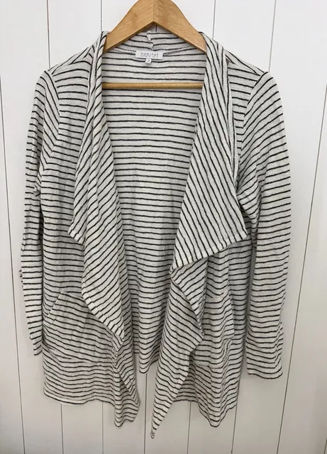 Habitat Clothes To Live In Cardigan Size M Black White Stripe