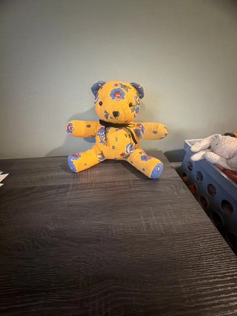 Vera Bradley Retired Yellow Blue Paisley Teddy Bear