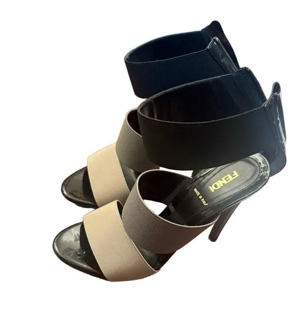 Fendi High Heel Sandals Size 37 Multi Color Elastic Straps