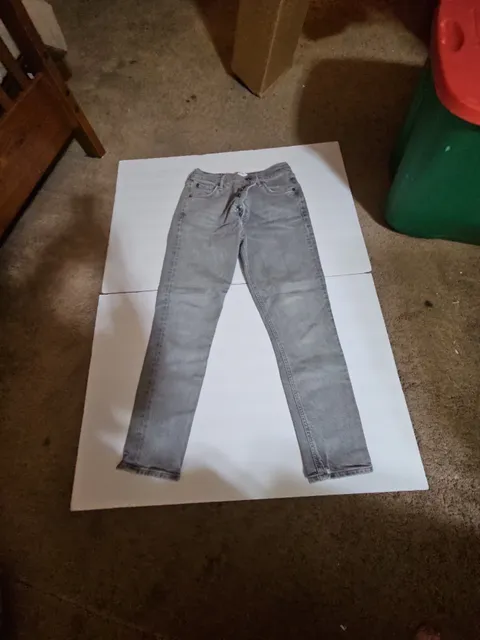 AGOLDE Straight Jeans Size 28 Grey Button Fly