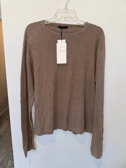 100% Cotton Zara NWT  Textured Long Sleeve Sweater Size L