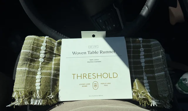 Threshold Woven Table Runner 14" x 72" Olive Green Cotton
