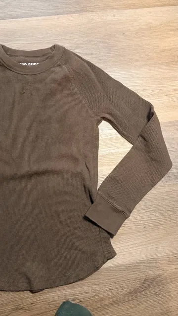 Mossimo Supply Thermal Long Sleeve Shirt Size S Brown Waffle Knit
