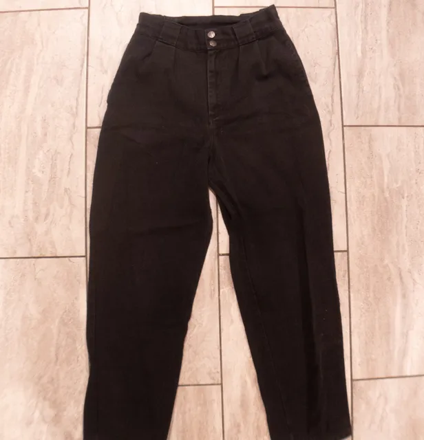 Lucy And Yak Trousers Size W28/R Black Pleated Pants