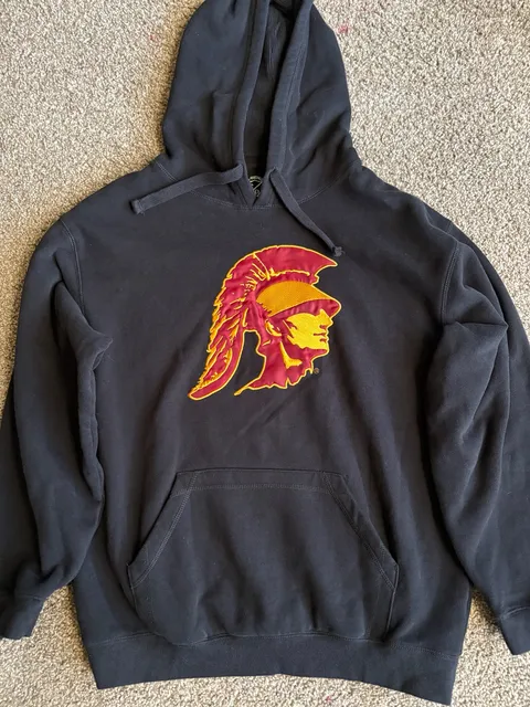 College Downloads USC Trojans Hoodie Size S Black Embroidered