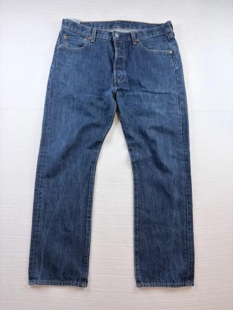 Levi's 501 Original Fit Jeans Size 34x30 Blue Denim Button Fly Straight